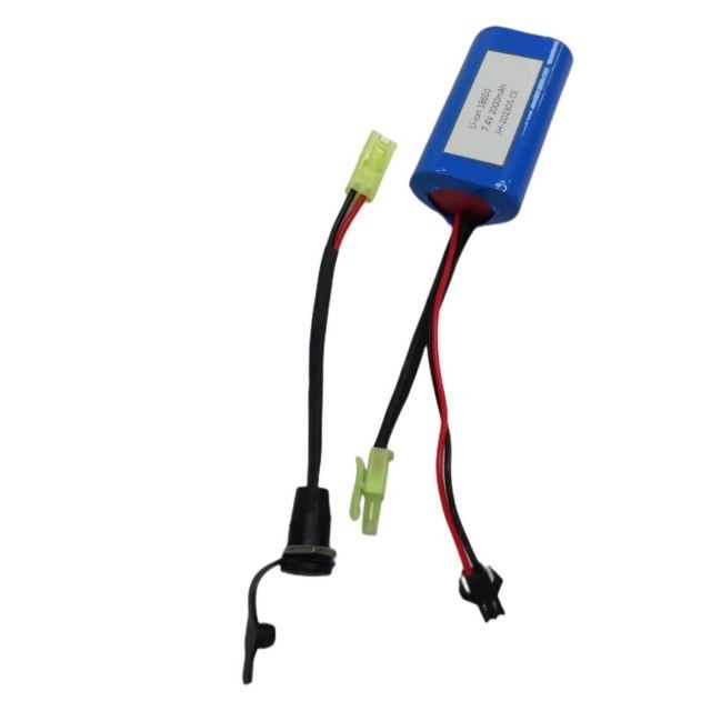 Batterie personnalisée 18650 Li-ion 2 cellules en série avec connecteur à baril DC5521 Femme