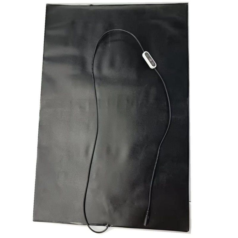 Mat chauffant en PVC pour animaux de compagnie 12V Plateau chauffant 60x40cm Avec régulateur de température Pour chien chat