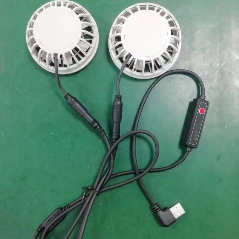 Pantalon de refroidissement d'été léger Ventilateur Slim 25mm Deux ventilateurs connectés avec câble USB