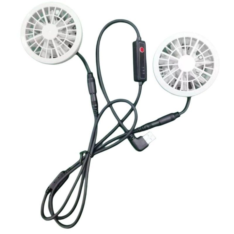 Pantalon de refroidissement d'été léger Ventilateur Slim 25mm Deux ventilateurs connectés avec câble USB