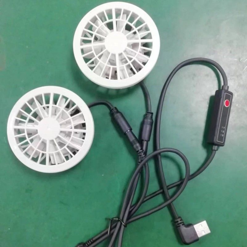 Pantalon de refroidissement d'été léger Ventilateur Slim 25mm Deux ventilateurs connectés avec câble USB
