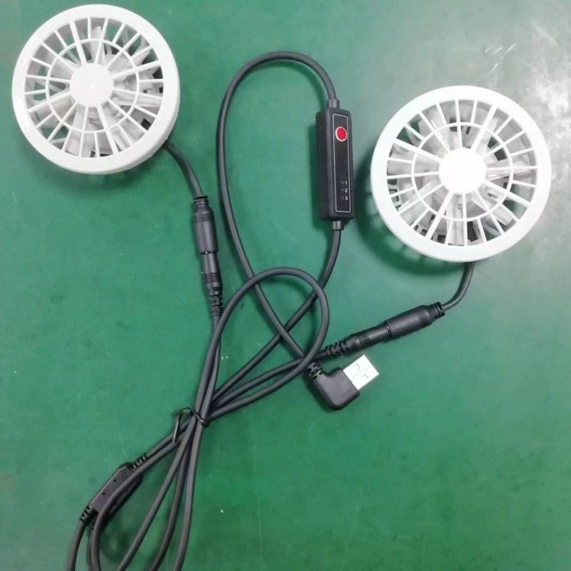 Pantalon de refroidissement d'été léger Ventilateur Slim 25mm Deux ventilateurs connectés avec câble USB