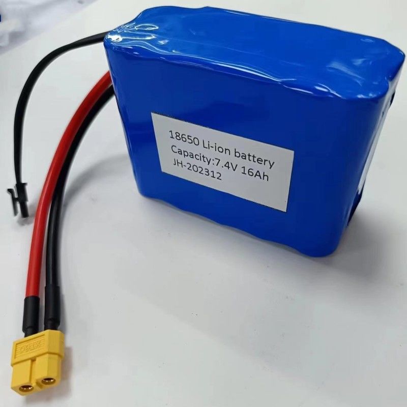 Batterie personnalisée 7.4V 16Ah 2S5P 18650 Cellule 3200mAh BMS 25A Avec prise de charge MX3.0