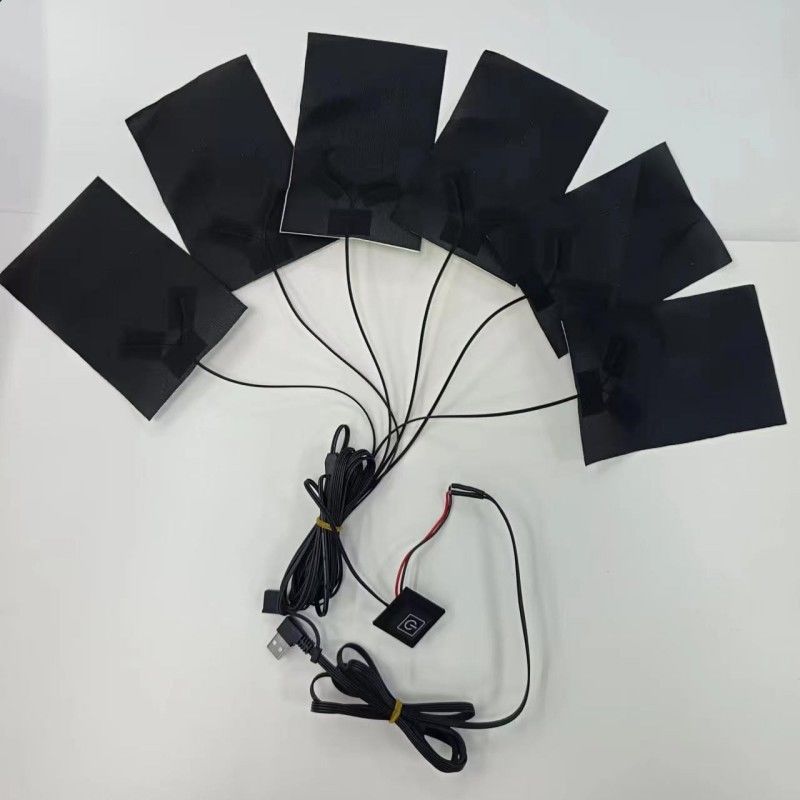 Pad chauffant personnalisé 6 en 1 pour les vêtements Chaque 10 x 15 cm Noir 5V USB avec commutateur