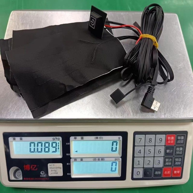 Pad chauffant personnalisé 6 en 1 pour les vêtements Chaque 10 x 15 cm Noir 5V USB avec commutateur