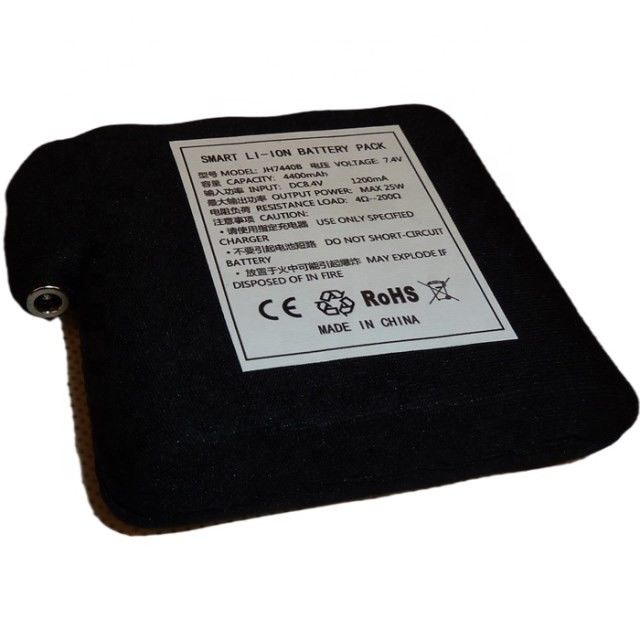 Batterie enveloppée en tissu noir 7.4V 4400mAh 5200mAh 6400mAh 7000mAh Batterie pour gilet chauffant
