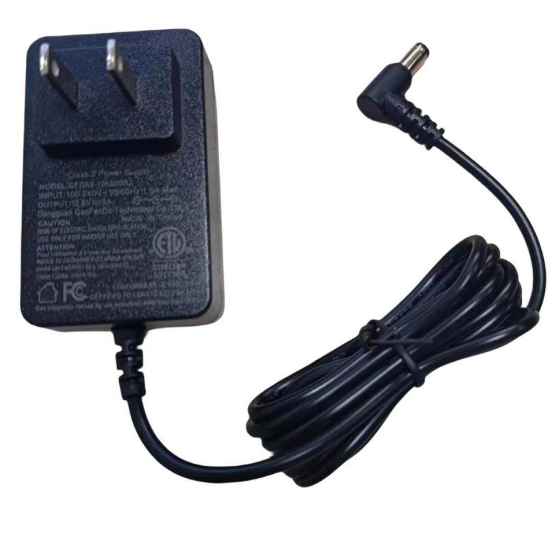 Chargeur de batterie 12V 2A US Plug DC Tête de flexion 90° 2,1 mm Jack à baril deux ampères