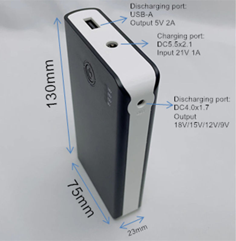 Batterie Powerbanks DC 4 niveau Voltage de sortie 18V 15V 12V 9V Pour le ventilateur de manteau d'été