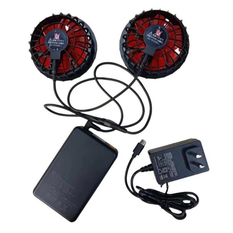 19V batterie de ventilateur ensemble 20000mAh Pour le gilet de refroidissement d'été 12 heures de travail