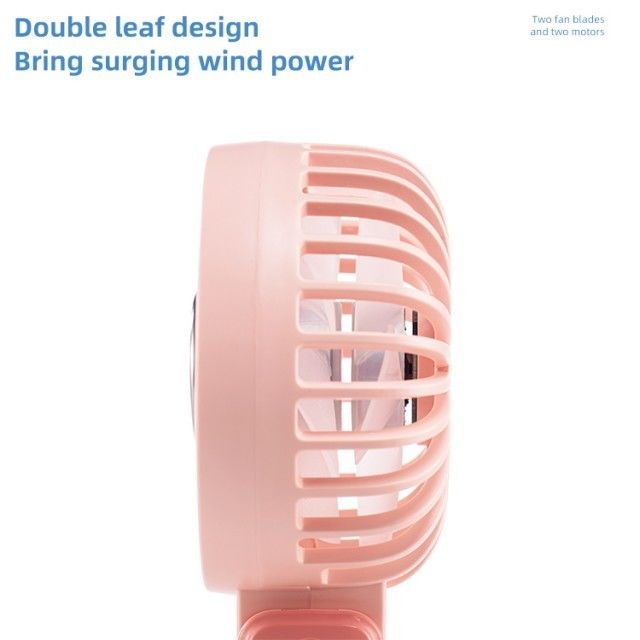 Mini ventilateur personnalisé à double lame à double moteur à 180 degrés ventilateur pliable à main avec réfrigération en porcelaine de glace super conductrice