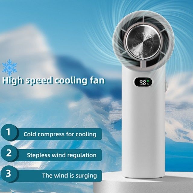 Ventilateur de refroidissement par glace à régulation de vitesse sans pas 13000 tours par minute Ventilateur portable à main sans lame 3600mAh