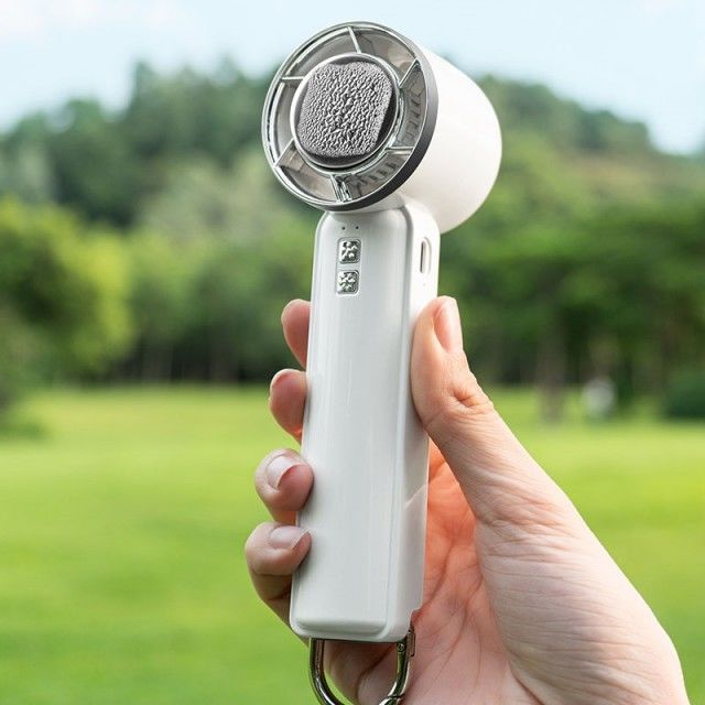 Petit ventilateur de refroidissement à semi-conducteurs à cinq niveaux, ventilateur à glace à vent fort, mini ventilateur à main sans lame, avec refroidisseur de glace