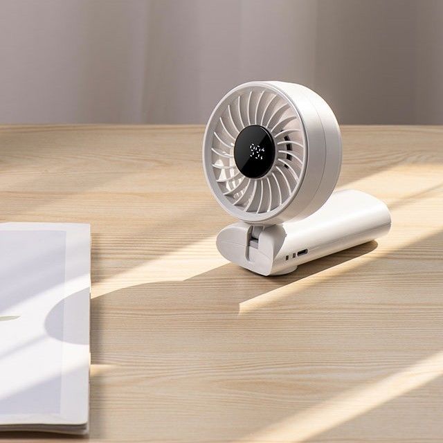 Affichage numérique à LED à batterie Ventilateur portable suspendu Ventilateur de cou Ventilateur électrique
