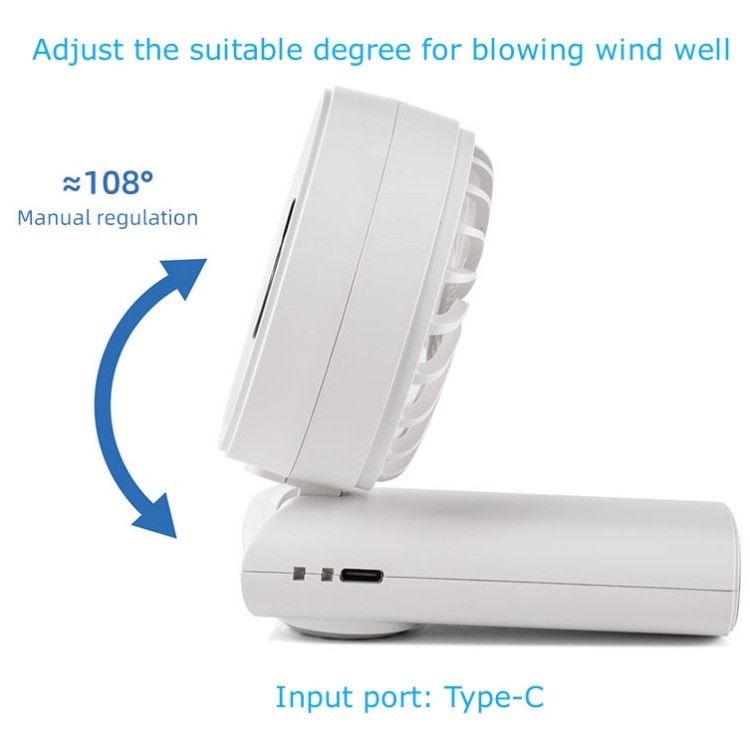 Affichage numérique à LED à batterie Ventilateur portable suspendu Ventilateur de cou Ventilateur électrique