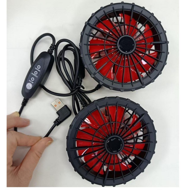 Ventilateur de refroidissement pour veste 12V Ventilateur USB Contrôle de la vitesse du vent 12V Élevé 9V Moyen 5V Bas