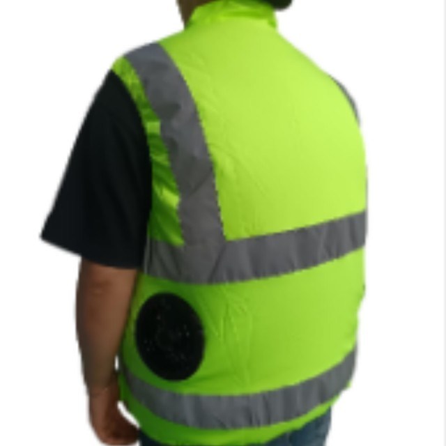 Veste de sécurité verte avec ventilateur de refroidissement Veste réfléchissante Hi Vis et ventilateurs pour les travailleurs de la sécurité routière