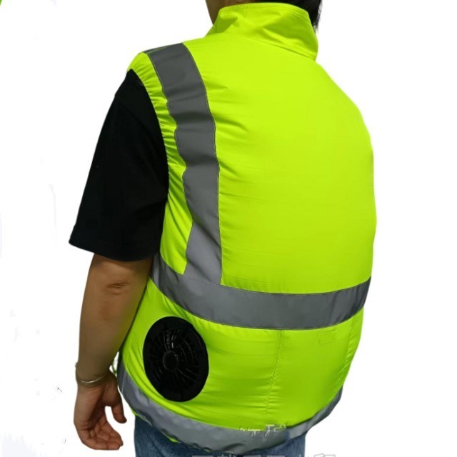 Veste de refroidissement avec ventilateur intégré, vêtements réfléchissants multi-poches et ventilateurs pour les travailleurs de la construction propres