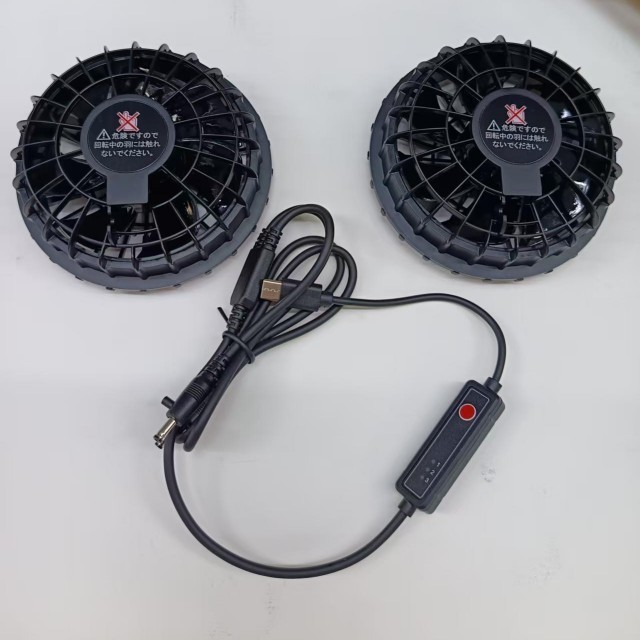 Ventilateur de refroidissement d'air 5V 2 pièces à l'intérieur du t-shirt pour les travailleurs à l'extérieur avec prise de type C