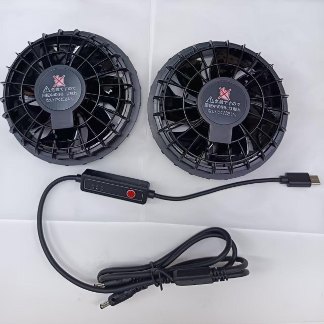 Ventilateur de refroidissement d'air 5V 2 pièces à l'intérieur du t-shirt pour les travailleurs à l'extérieur avec prise de type C