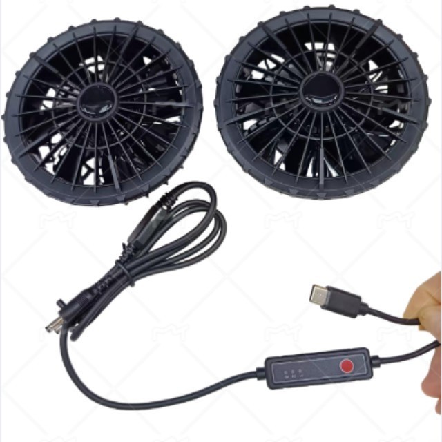Ventilateur de refroidissement d'air 5V 2 pièces à l'intérieur du t-shirt pour les travailleurs à l'extérieur avec prise de type C