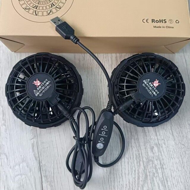 Ventilateur à moteur à brosse japonaise Veste de climatisation Petit deux ventilateurs en un léger