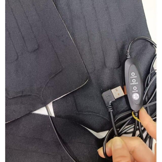 Pad de chauffage personnalisé 30X15cm 3pads en un chauffe-tissu 12V avec contrôleur de commutateur USB pour chaise de chauffage