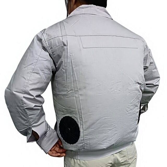 Veste de ventilateur pour vêtements de travail d'été, 100 % coton, veste à manches longues, ventilateur avec batterie externe 10000mAh pour soudeur